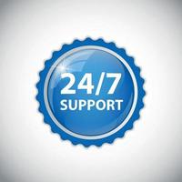 signe de support de vecteur 24-7, modèle d'étiquette