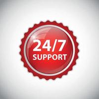 signe de support de vecteur 24-7, modèle d'étiquette