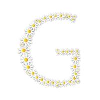 flore marguerite conception alphabet vecteur illustartion