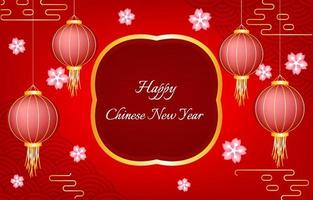 fond de lanterne de nouvel an chinois vecteur