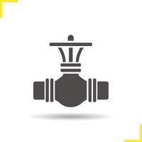 icône de vanne de canalisation. symbole de silhouette de tuyaux de gaz d'ombre portée. l'industrie pétrolière. illustration vectorielle isolée vecteur