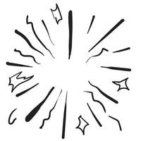doodle éclaté avec un vecteur de style radial de cercle dessiné à la main de trait noir