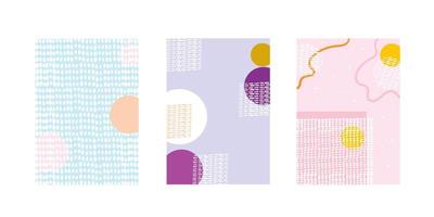 fond géométrique abstrait doodle avec texture de dessin animé de motif de couleur amusante pour la conception de modèle de couverture de brochure vecteur