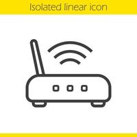 icône linéaire du routeur wi fi. illustration de la ligne mince. symbole de contour de signal wifi. dessin de contour isolé de vecteur