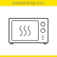 icône linéaire de four à micro-ondes. illustration de la ligne mince. symbole de contour de cuisinière à micro-ondes. dessin de contour isolé de vecteur