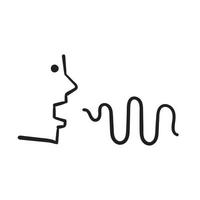concept de reconnaissance vocale doodle dessiné à la main. commande vocale isolée vecteur