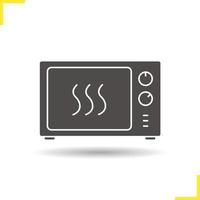 icône de four à micro-ondes. symbole de silhouette d'ombre portée. cuisinière à micro-ondes. illustration vectorielle isolée vecteur
