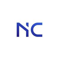 nc lettres logo vectoriel sur blanc