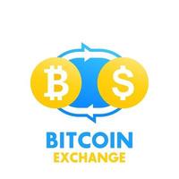 bitcoin à l'illustration vectorielle d'échange de dollar vecteur