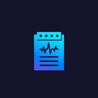 cardiogramme, icône de vecteur de diagnostic cardiaque avec gradient