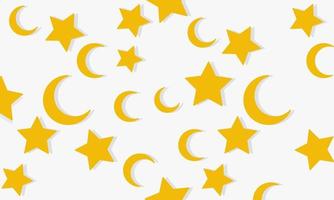 motif croissant de lune jaune et vecteur de conception d'étoiles.