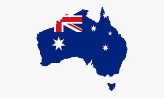Conception de vecteur de drapeau de carte de l'Australie sur le fond blanc