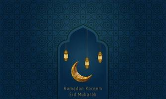 arrière-plan du ramadan kareem eid mubarak. modèle de carte de voeux. vecteur de conception.