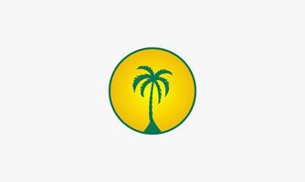palmier avec le concept de conception de logo de soleil. illustration vectorielle. vecteur