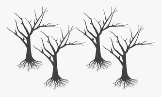 arbres de la forêt sèche vector illustration sur fond blanc.