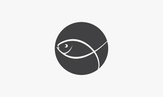 cercle d'icône de poisson isolé sur fond blanc. vecteur