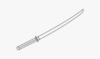 épée d'icône de ligne isolé sur fond blanc. vecteur