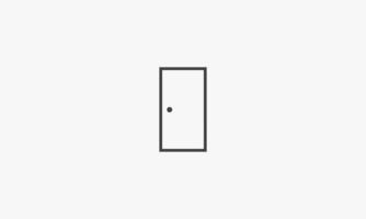 icône de la ligne porte carré isolé sur fond blanc. vecteur