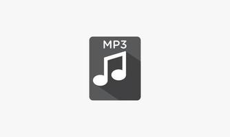 fichier mp3 avec vecteur de conception de concept d'ombre.