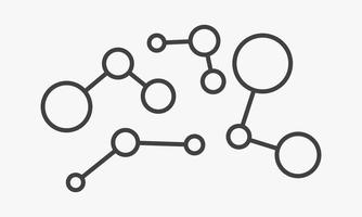 icône d'atome de molécule de ligne. illustration vectorielle. vecteur
