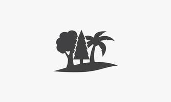 icône de chêne palmier pin. illustration de vecteur de forêt d'arbres.