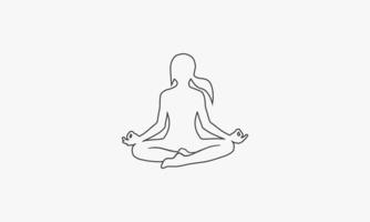 ligne icône femme pose yoga isolé sur fond blanc. vecteur