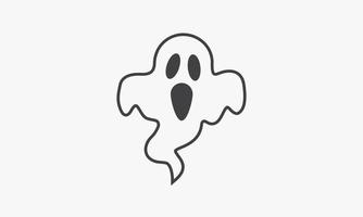icône de ligne fantasmagorique fantôme isolé sur fond blanc. vecteur