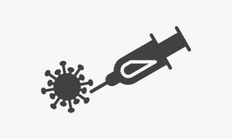 seringue coronavirus icône illustration vectorielle. vecteur