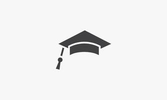 icône de chapeau de graduation. isolé sur fond blanc. illustration vectorielle. vecteur