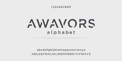 awavor paquet alphabet de polices personnalisées vecteur