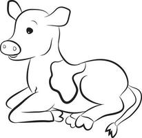 vache de dessin animé noir et blanc vecteur