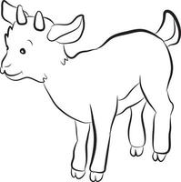 chèvre de dessin animé noir et blanc vecteur