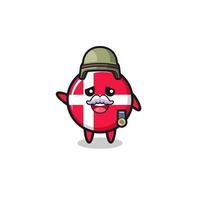 drapeau du danemark mignon comme dessin animé vétéran vecteur