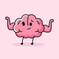 mascotte de cerveau mignon vecteur