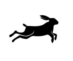 conception d'illustration de lapin, silhouette de lapin, illustration de lapin, animaux de saut vecteur
