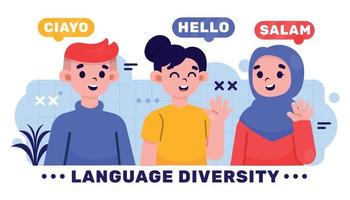 concept de diversité linguistique vecteur