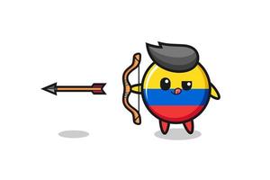 illustration du personnage du drapeau colombien faisant du tir à l'arc vecteur