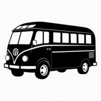 autobus noir silhouette art illustration vecteur