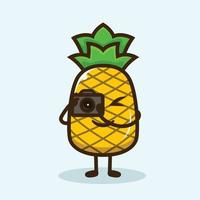 conception de mascotte mignonne d'ananas vecteur