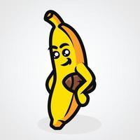 illustration vectorielle de banane mignon mascotte vecteur