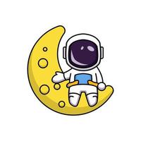 mascotte d'astronaute mignonne vecteur