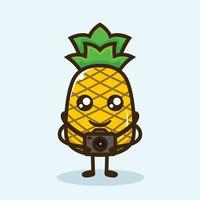 conception de mascotte mignonne d'ananas vecteur