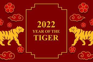 nouvel an chinois 2022. l'année du tigre vecteur