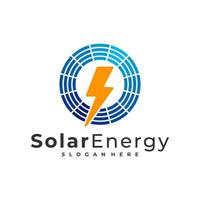 modèle vectoriel de logo d'énergie solaire, concepts créatifs de conception de logo d'énergie de panneau solaire