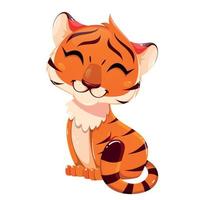 personnage de dessin animé de petit tigre vecteur