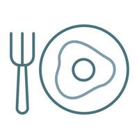 icône de deux couleurs de ligne de petit-déjeuner vecteur