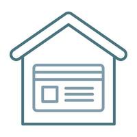 icône de deux couleurs de ligne de paiement de maison vecteur