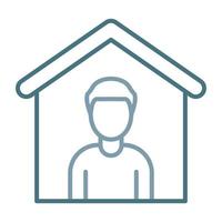 icône de deux couleurs de ligne de gestionnaire immobilier vecteur