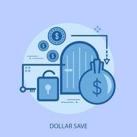 Dollar Save Conceptuel illustration Design vecteur