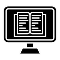 icône de glyphe de livre électronique vecteur